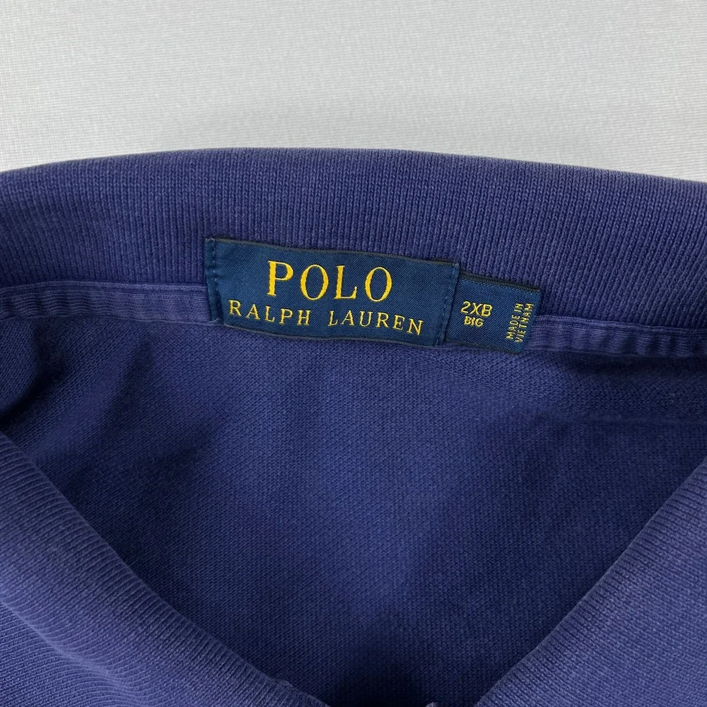 Polo Ralph Lauren Polo Shirt Navy Blue Short Sleeve Big & Tall Mens 2XB